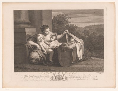 veldedighet veldedighet (tittel på objekt) Malerier fra det syttende århundre fra Devonshire-samlingen (serietittel) av Simon François Ravenet (le vieux)