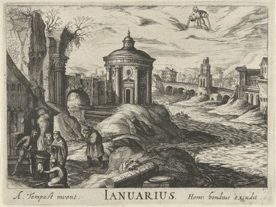 januar Ianuarius (tittel på objekt) Tolv måneder (serietittel) av Simon Frisius