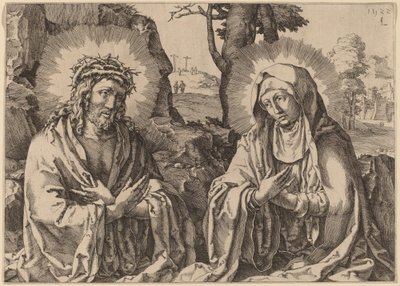 Frelseren og jomfruen av Simon Frisius after Lucas van Leyden