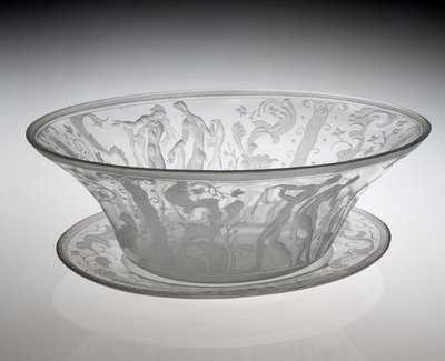 Centerpiece Bowl, designet 1920, laget 1929 (glass) av Simon Gate