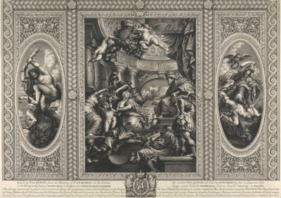 Taket i banketthuset i Whitehall: The Union of the Crowns of England and Scotland av Simon Gribelin