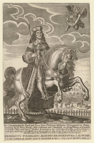 Frederic-Guillaume Ier de Brandebourg - (Frederic Guillaume) Portrett av Frederick William (1620-1688), kurfyrst av Brandenburg, hertug av Preussen - Grimm, Simon (aktiv ca. 1680) - 1680 - Kobberstikk - 29,4x18,9 - Privat samling av Simon Grimm