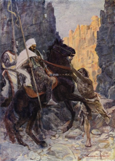Illustrasjon for Sir Walter Scotts The Talisman (farge litho) av Simon Harmon (after) Vedder