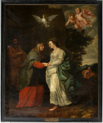 Sognekirke (Parochiekerk Sint-Eligius). Maleri. "Mary på besøk hos Elisabeth". Simon de Pape. 17. århundre. av Simon II de Pape