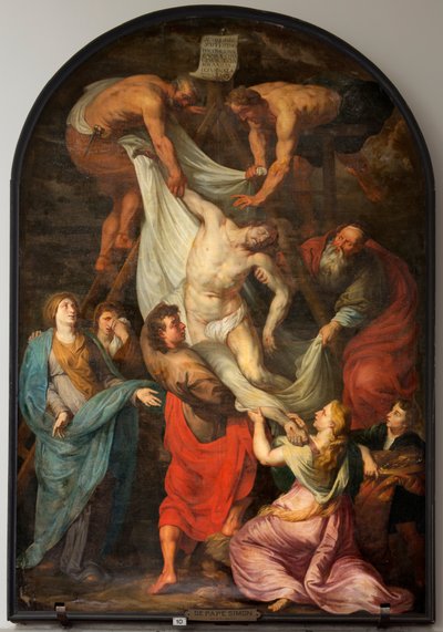 Sognekirke (Sint-Walburgakerk). Maleri "Descent of the Cross". Simon de Pape. Kopier til PPRubens. Midten av 1600-tallet. av Simon II de Pape