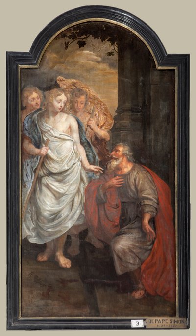 Sognekirke (Sint-Walburgakerk). Maleri, triptyk. Simon De Pape (?). Innløsning av de kristne slavene til tyrken. av Simon II de Pape