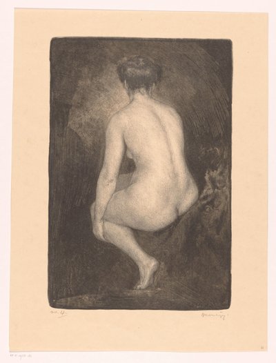 Sittende naken kvinne av Simon Moulijn (signed by artist)