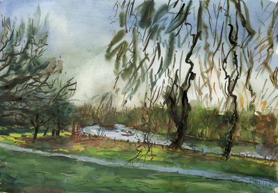 Buccleuch Gardens (akvarell og gouache på papir) av Simon Neville