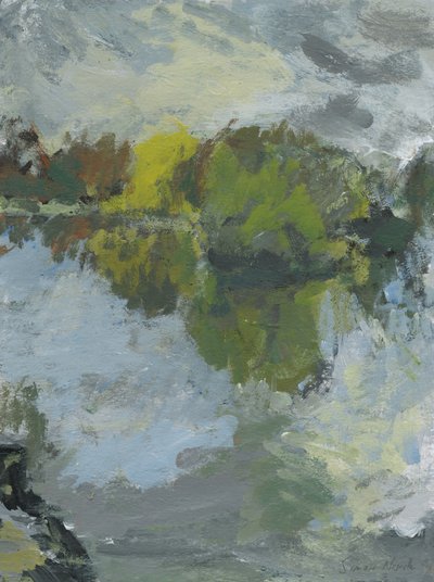 Dam nr. 4, 2023 (akryl på papir) av Simon Neville