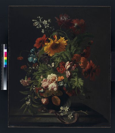 Vase med blomster av Simon Peeterz Verelst