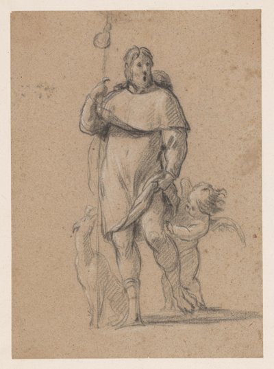 St. Rochus med hund og engel av Simon Vouet