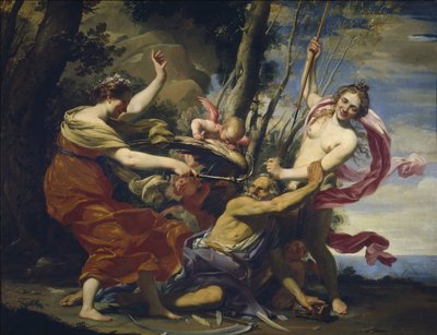 Fader Tid overvunnet av kjærlighet, håp og skjønnhet, 1627 av Simon Vouet