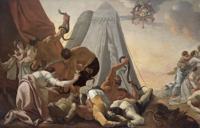 Israelittene ser opp til den skamløse slangen av Simon Vouet