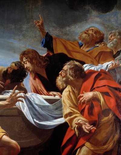 Apotrene ved Jomfrugraven Detalj av et maleri av Simon Vouet (1590-1649) Paris fra 1600-tallet, Eglise Notre Dame des Champs av Simon Vouet