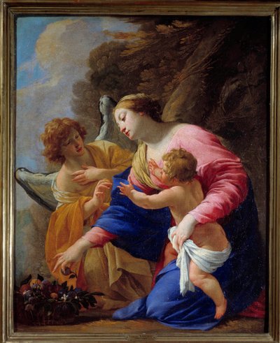 The Virgin and the Angel Maleri av Simon Vouet (1590-1649) 1641 Søn. 0,77x0,62 m Caen kunstmuseum av Simon Vouet
