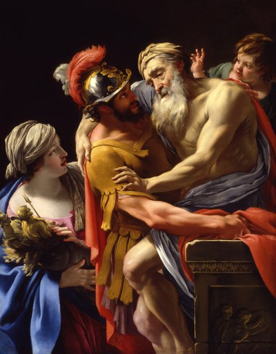 Æneas og hans far på flukt fra Troja, ca. 1635 av Simon Vouet