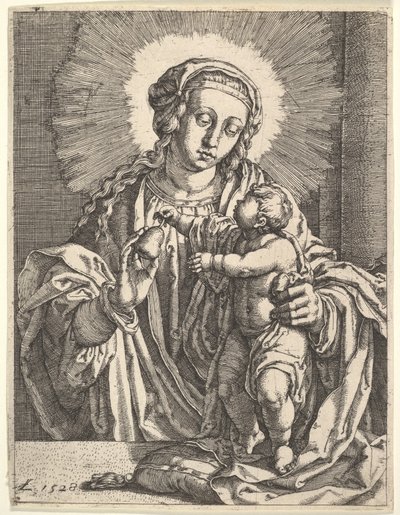 Jomfru og barn. av Simon Wynhoutsz Frisius