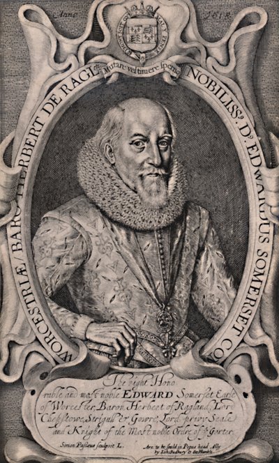 Edward Somerset, 4. jarl av Worcester, engelsk hoffmann, c1618 1894 av Simon de Passe