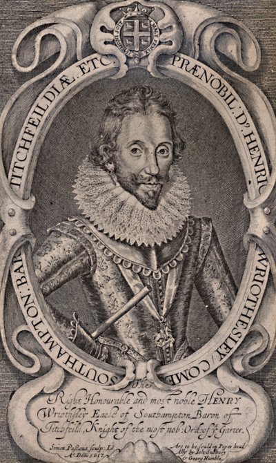 Henry Wriothesley, jarl av Southampton, beskytter av William Shakespeare, c1617 1894 av Simon de Passe