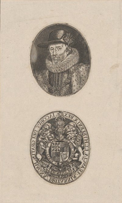 James I, konge av England, ca. 1616. av Simon de Passe