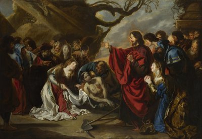 Oppreisningen av Lasarus av Simon de Vos