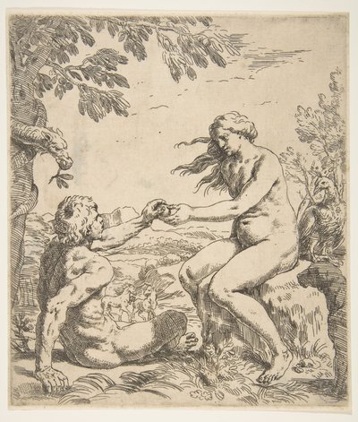 Adam og Eva, ca. 1639. av Simone Cantarini
