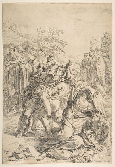 Saint Benedict som driver ut en demon, ca. 1637-1639. av Simone Cantarini
