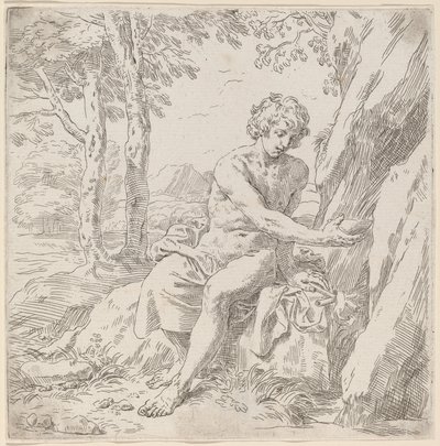 Døperen Johannes i ørkenen av Simone Cantarini