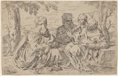 Den hellige familie av Simone Cantarini