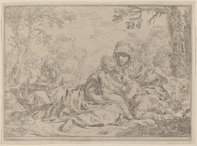 Den hellige familie av Simone Cantarini