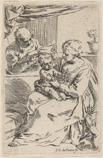 Den hellige familie av Simone Cantarini