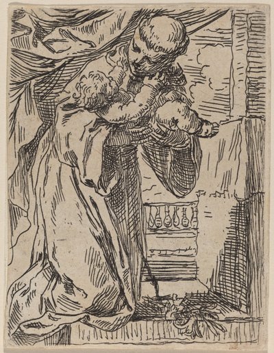 Den lille hellige Antonius av Padua av Simone Cantarini
