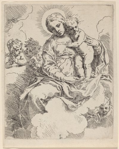 Jomfruen og barnet av Simone Cantarini