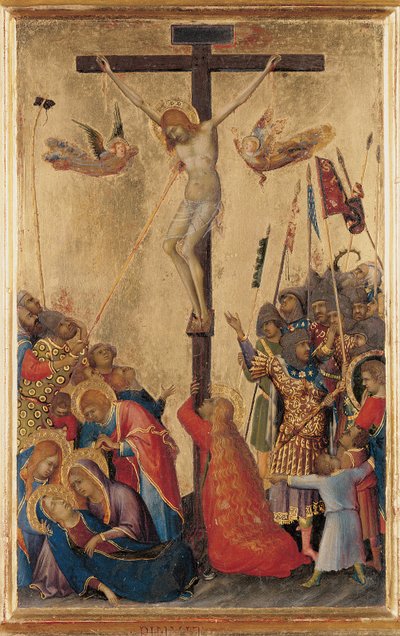 Golgata, fra Orsini Polyptych (tempera på panel) (se også 471172-4) av Simone Martini