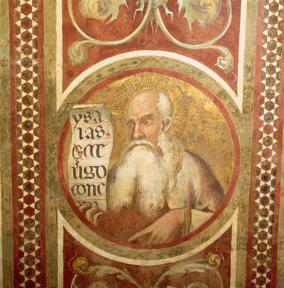 Maesta: Jesaja, detalj fra rammen av Simone Martini
