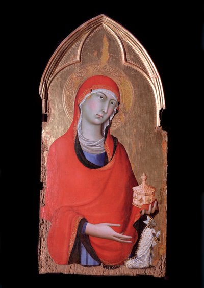 Orvieto polyptyk, Maria Magdalena og giveren - Tempera på tre, ca. 1321 av Simone Martini