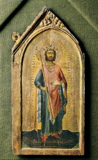 Portrett av Saint Ladislaus, av Simone Martini, tempero på tre ca.1326 av Simone Martini