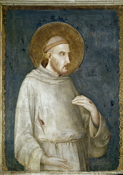Saint Francis of Assisi, detalj av Fem helgener - Fresco av Simone Martini (ca. 1284-1344) av Simone Martini