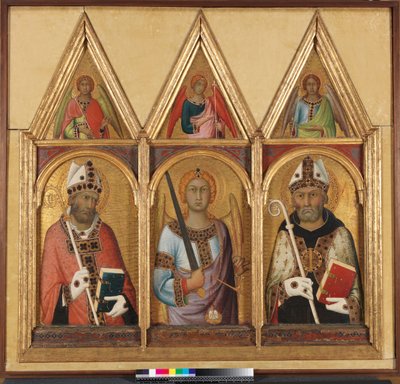 St. Geminianus, ca. 1319 tempera med gull på paneldetalj av 58835 av Simone Martini