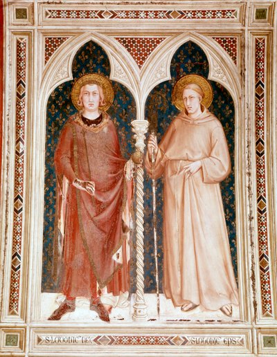 St. Louis IX og St. Louis av Anjou (Toulouse) (fresco) av Simone Martini