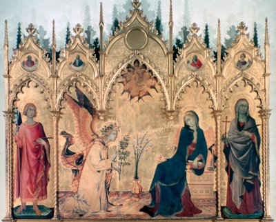 Bebudelsen og de to hellige, 1333 av Simone Martini
