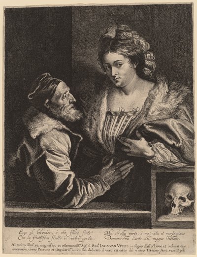 Titian og hans elskerinne av Sir Anthony van Dyck and Lucas Emil Vorsterman after Titian
