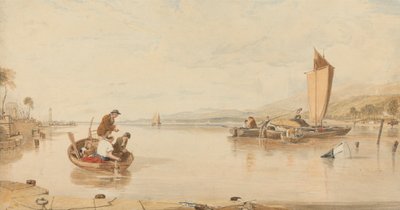 Dead Calm: Båter utenfor Cowes Castle av Sir Augustus Wall Callcott