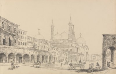 Album med 30 visninger i Tyrol og Italia: Church of Saint Antonio - Padua 3.r. nov.r 1840 av Sir Charles D