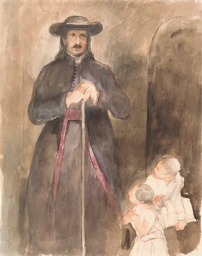 En prest med to barn av Sir David Wilkie