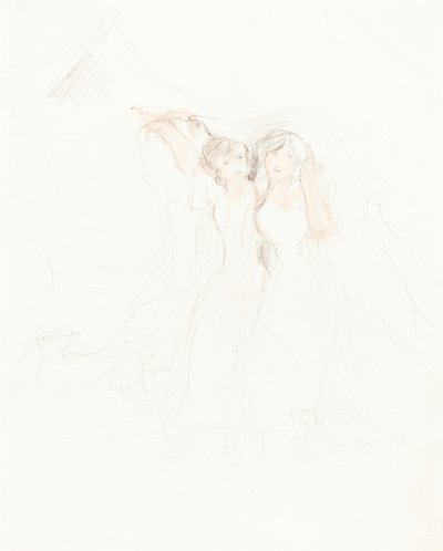 To jenter under en kappe av Sir David Wilkie