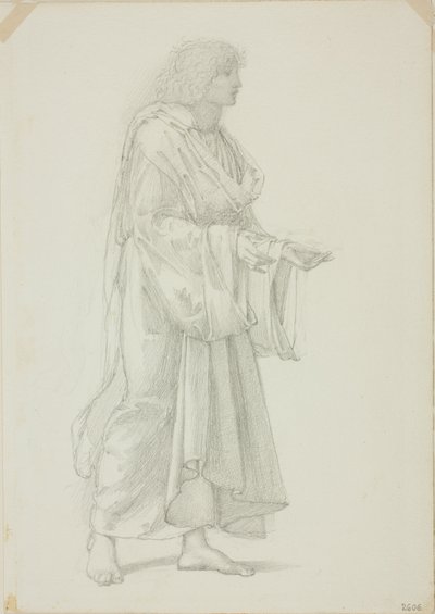 Drapert stående mannsfigur av Sir Edward Burne Jones