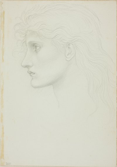 Leder for jente vendt mot venstre av Sir Edward Burne Jones