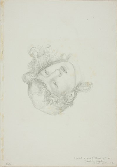 Reflection of Head, studie for Mirror of Venus av Sir Edward Burne Jones