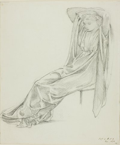 Sittende kvinnefigur av Sir Edward Burne Jones